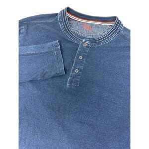 Boden Henley Size Small Men's Long Sleeve Blue Button Neck‎